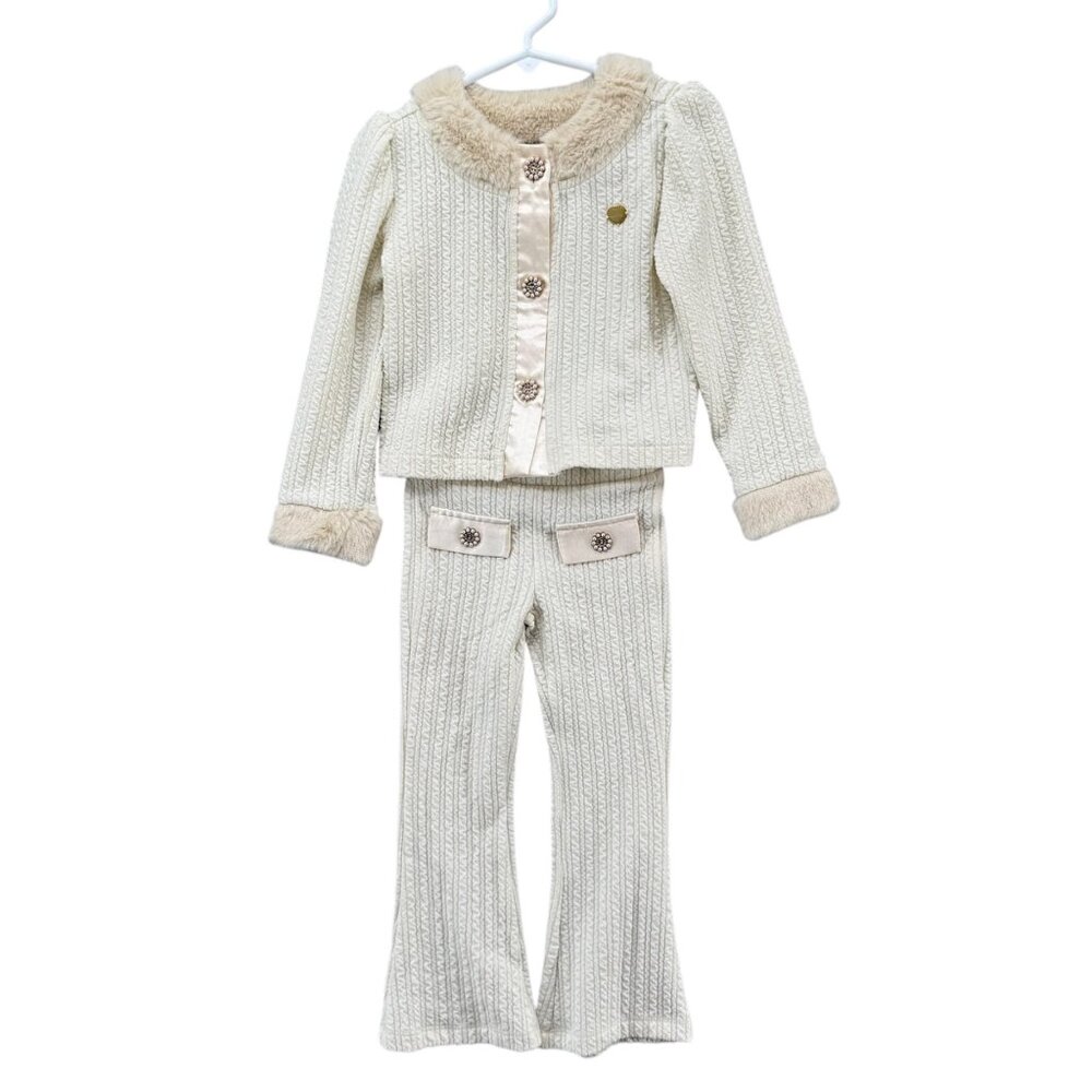 Le Chic Dabsy Outfit Girls Dreamy Creamy Top with Leggings Size 4